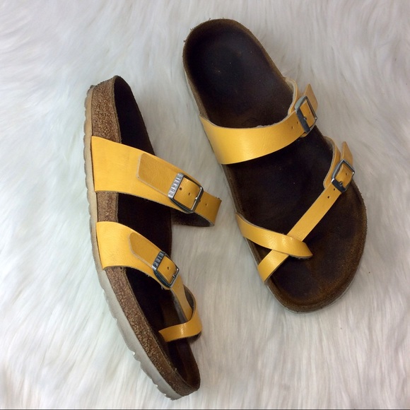 Birkenstock Mayari Birko-flor Sandals Yellow 10 - Picture 2 of 8